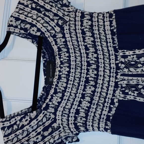 Vintage Peasant Style Blouse with Smocked Bodice by INC Size XS - Picture 2 of 11